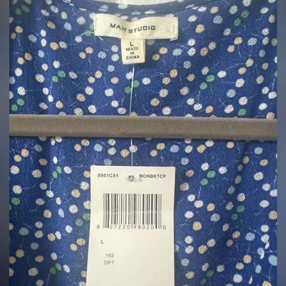 Max Studio polka dot wrap dress with ruffle trim NWT size large - Picture 5 of 6